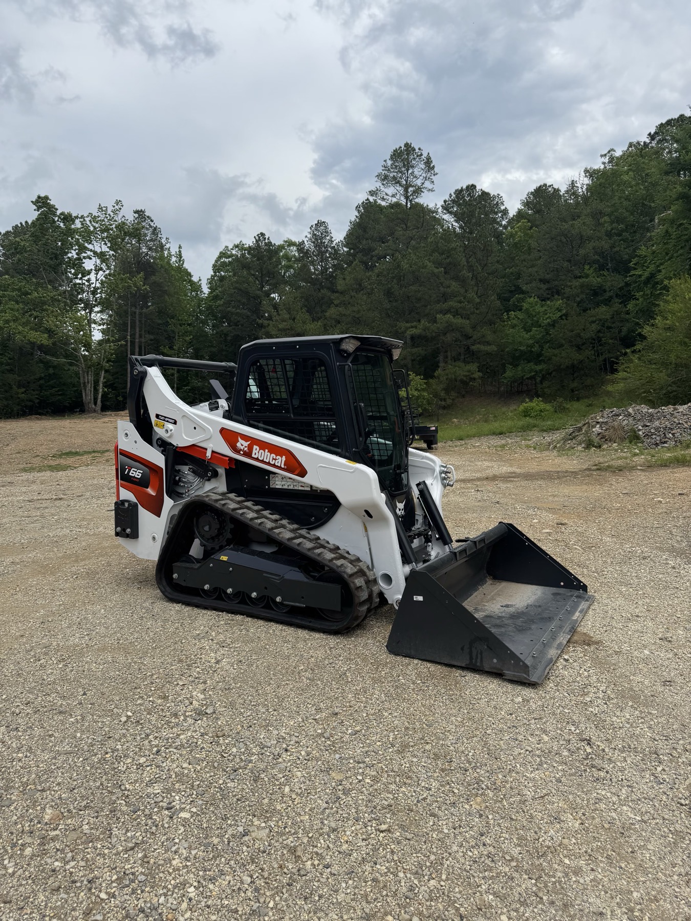 Bobcat Compact Track Loader with bucket attachment